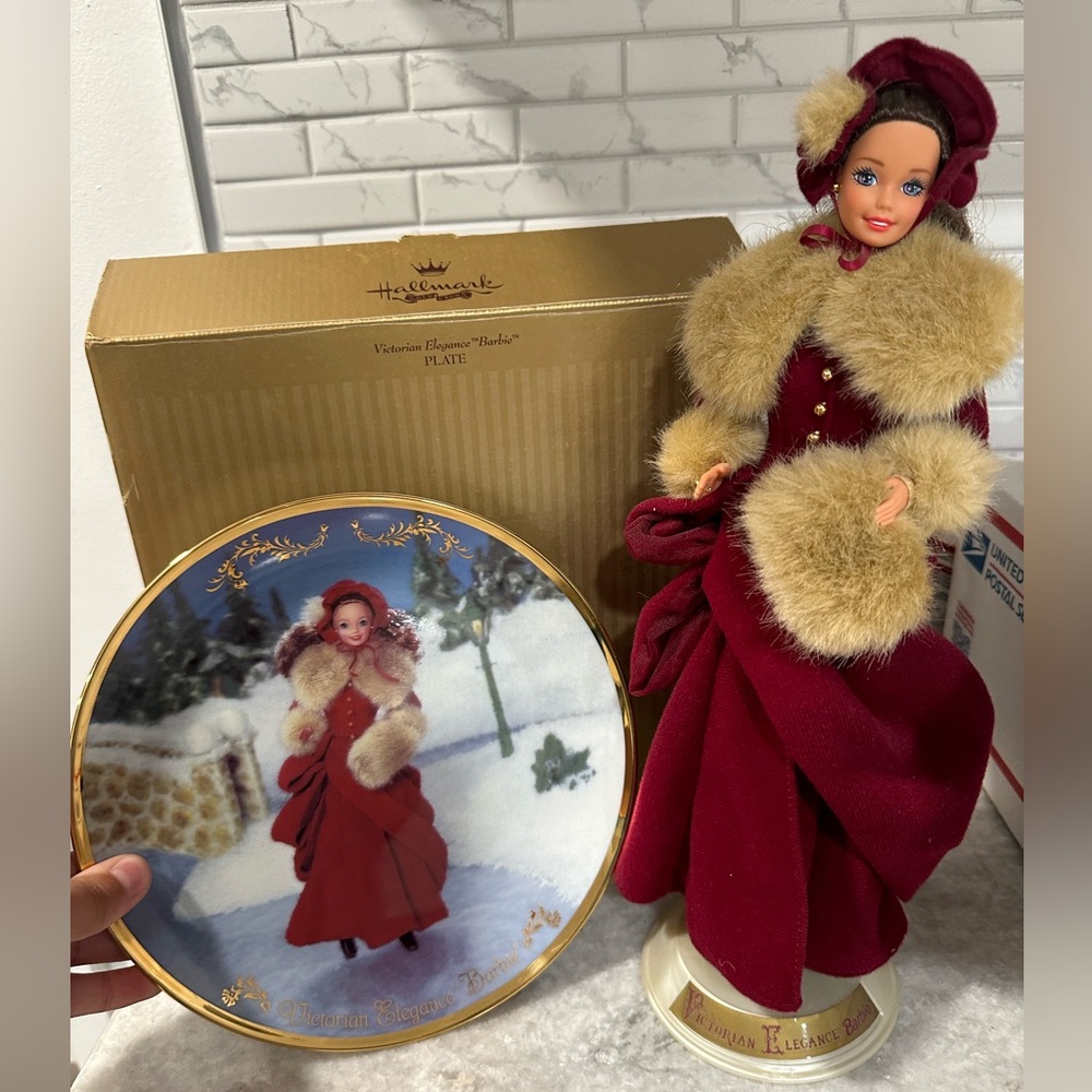 Victorian Elegance Barbie plate and doll